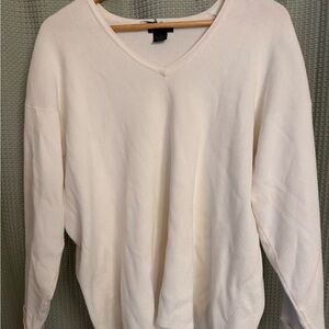 J. Crew Cream V-Neck Lightweight Sweater 100% Cotton